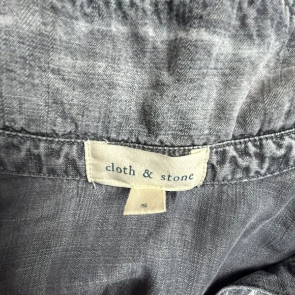 Cloth & Stone Women's Long Sleeve V-Neck Pullover Casual Blouse Gray Small - Picture 3 of 8